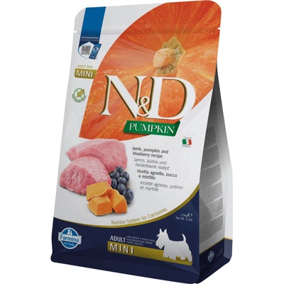 N&D Grain Free Pumpkin Adult Mini Lamb & Blueberry 2,5 kg