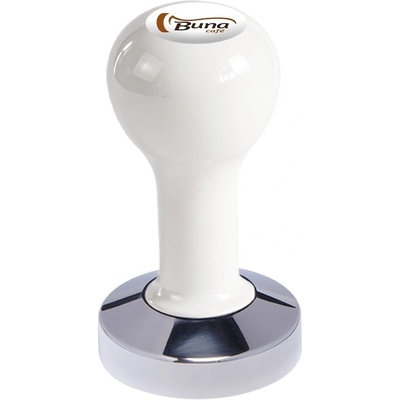 Buna Café Tamper kov bílý SP, nerez lesk, plochý 57 mm