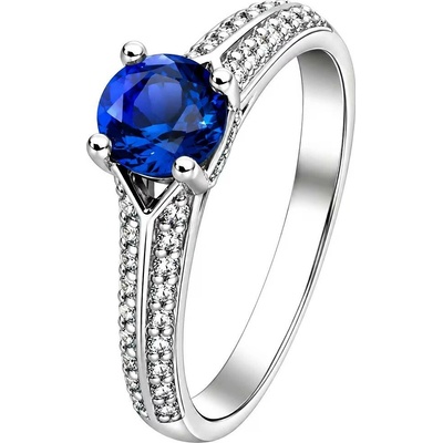 Zlaton Prsten bílé zlato s topazem a diamanty 000281906251