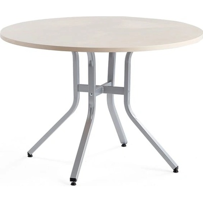 AJ Produkty stůl Various 1100 mm, výška 740 mm, stříbrná, bříza