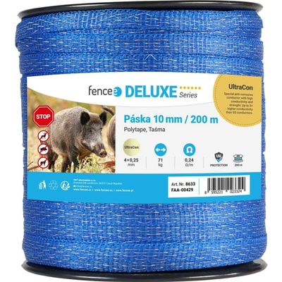 Páska pro elektrický ohradník, šířka 10 mm, modrá, délka 200 m