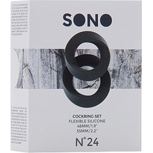 Sono No.24 Cockring Set Black - Sada pružných erekčních kroužků