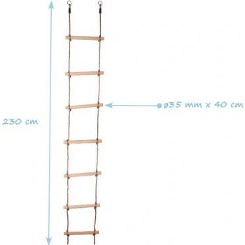 BPP JF Drevený lanový rebrík 7 priečkový PP