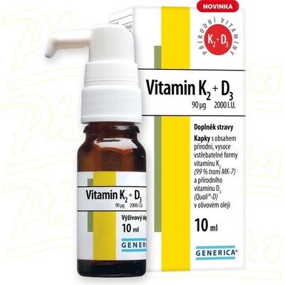 Generica Vitamin K2 90 µg + D3 2000 I.U. kapky 10 ml