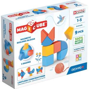 Geomag Магнитни кубчета Geomag - Magicube Животни, 9 части (G208) - baby