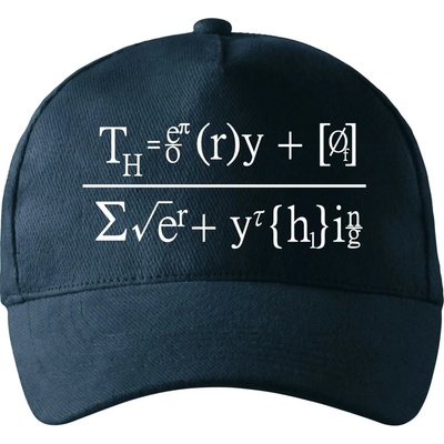 Teória všetkého Theory of Everything so zahnutým šiltom a mosaznou sponou Tmavomodrá takmer čierna