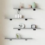vidaXL Стенни рафтове 4 бр сив сонома 60x10x1, 5 см инженерно дърво (838227)