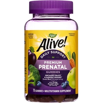 Image 1 of Nature's Way Alive! Complete Prenatal Multi-Vitamin | Premium Formula with Plant DHA [75 дъвчащи дражета]