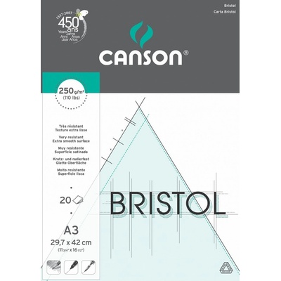 Skicák Bristol 250g/m2 A3 20 listů Canson