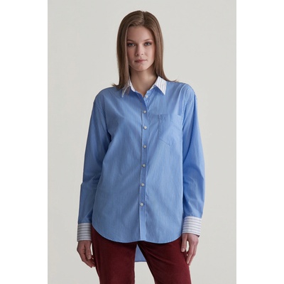 GANT REL PATCHWORK POPLIN SHIRT CLEAR SKY