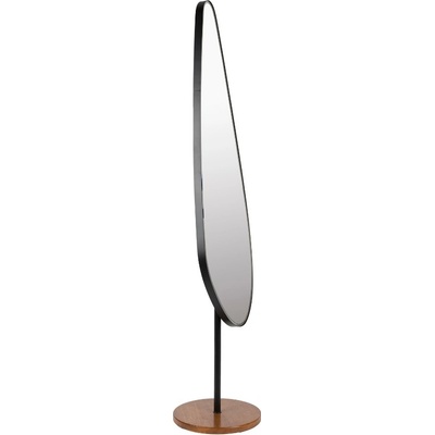 White Label Černé kovové stojací zrcadlo DROPZ 135 cm