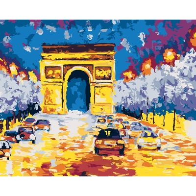ZUTY Malování podle čísel VÍTĚZNÝ OBLOUK S AUTY 40 x 50 cm