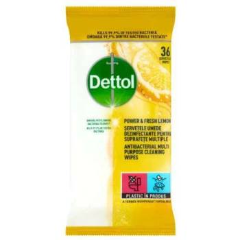 Dettol Универсални кърпички за почистване на повърхности Dettol Power& Fresh Lemon& Lime 36бр (5997321783352)