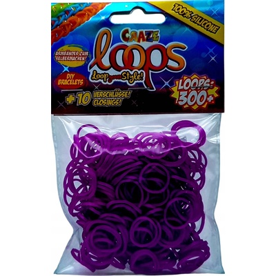Loom Band Loom TWISTER S 300 Ks NA VÝROBU BIŽUTÉRIE FIALOVÉ