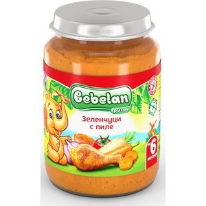 Bebelan Бебешко ястие Bebelan Puree - Пилешко със зеленчуци, 190 g (1116) - baby