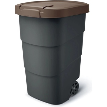 Prosperplast popolnica Wheeler 110 l antracit s hnědým víkem