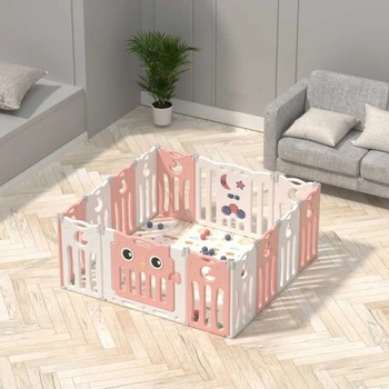 Feelkids Бебешка ограда Feelkids - Розово бухалче, 143 x 143 x 63 cm (FE-WL-MTY04-P)