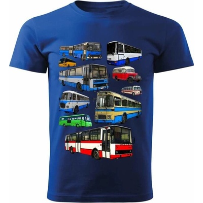 dětské tričko s autobusem modrá