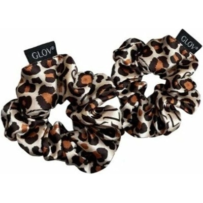 Glov Saténové gumičky do vlasů Satin Scrunchies M Gepard 2 ks