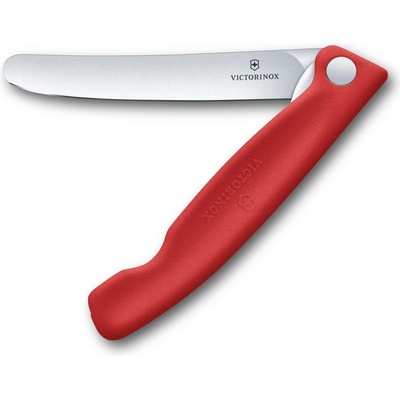 Victorinox 6.7801.FC1 skladací nôž na ovocie a zeleninu, 11 cm hladká oblá čepeľ, piknikový/cestovný, červený