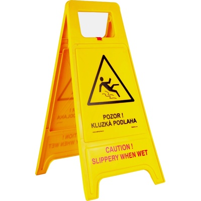 Traiva s.r.o. Výstražný stojan Pozor kluzká podlaha, áčko Varianty: Výstražný stojan (áčko), Pozor! Kluzká podlaha / Caution! Slippery when wet, 10 ks, Kód: 25492