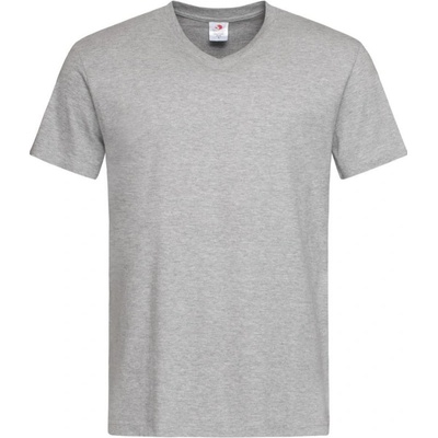 Stedman tričko Classic V-Neck Men výstřihem do V krátký rukáv melír šedé
