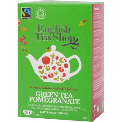 English Tea Shop Bio Fairtrade Zelený čaj Granátové jablko 20 s.