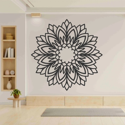 Drevená mandala na stenu - Flower (1458)