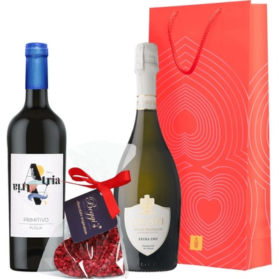 Set Di Camillo Atria Primitivo + Giusti Asolo Prosecco + Boggi's Srdce (set 1 x 0,75 l, 1 x 0,75 l)