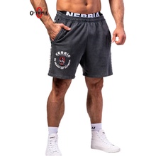 NEBBIA Washed teplákové šortky LEGEND 786 black