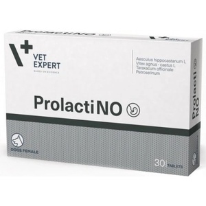 VetExpert ProlactiNO - хранителна добавка създадена за женски кучета с типични симптоми на лъжлива бременност, 30 таблетки, Vet Expert - Полша