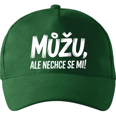 Můžu ale nechce se mi se zahnutým kšiltem a mosaznou sponou Lahvově zelená
