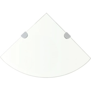 vidaXL Ъглови рафтове, 2 бр, прозрачно стъкло с държачи хром, 35x35 см (3051593)