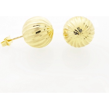 Šperk Holíč Gravírované zlaté napichovacie náušnice v tvare gule ZN52