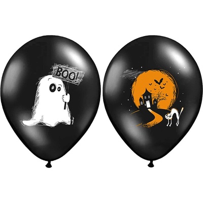 PartyDeco Balonek latex černý Duch 30 cm