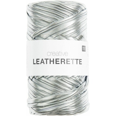 Rico design háčkovací příze imitující kůži Creative Leatherette stříbrná - 1 ks