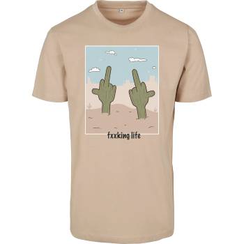 Mister Tee Мъжка тениска Mister Tee Fucking Life в пясъчен цвятUB-MT1332-00208 - Пясъчен, размер S