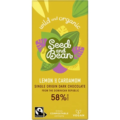 Seed & Bean BIO hořká citrón a kardamom 75 g