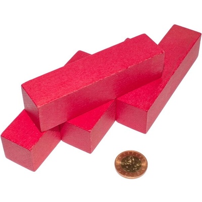 DrKO Dřevěný hranol 12 x 3 x 3 cm (1ks) - červený