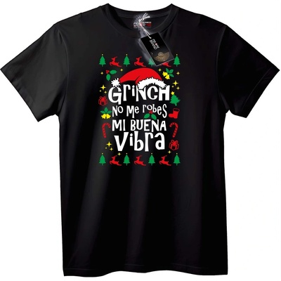 NOONEBRAND Тениска Grinch 'Не ми краднете добрата енергия' - 4XL, White