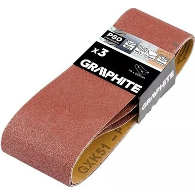 Plátno brúsne nekonečný pás 75x533mm P80 GRAPHITE 58T368 3ks