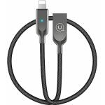 USAMS Kabel power-off U-Sun Lightning кабел, черен, 1, 9 m (Usa000075)