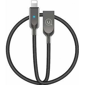 USAMS Kabel power-off U-Sun Lightning кабел, черен, 1, 9 m (Usa000075)