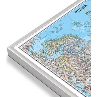 National Geographic Rusko - nástěnná mapa Classic 77 x 60 cm Varianta: magnetická mapa, Provedení: stříbrný rám