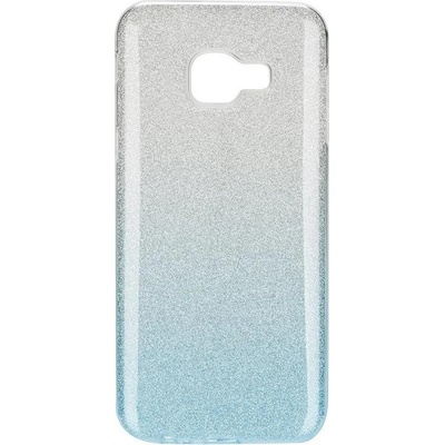 Forcell Блестящ Силиконов Калъф за Samsung A3 2016, Forcell Shining Case, Сребро/Син (5901737889492)