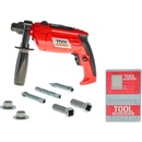 Mikro Trading červená vrtačka 26cm + 17ks příslušenství na baterie