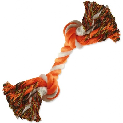 Dog Fantasy Hračka uzol bavlnený oranžovo biely 2 knôty 20 cm