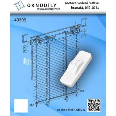 Aretace vedení řetízku (3mm) hranatá 10 ks, barva bílá