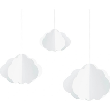 PartyDeco Висяща Декорация - Бели Облачета