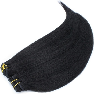 Clip in maxi set 43cm pravé ľudské vlasy - REMY 140g - čierna